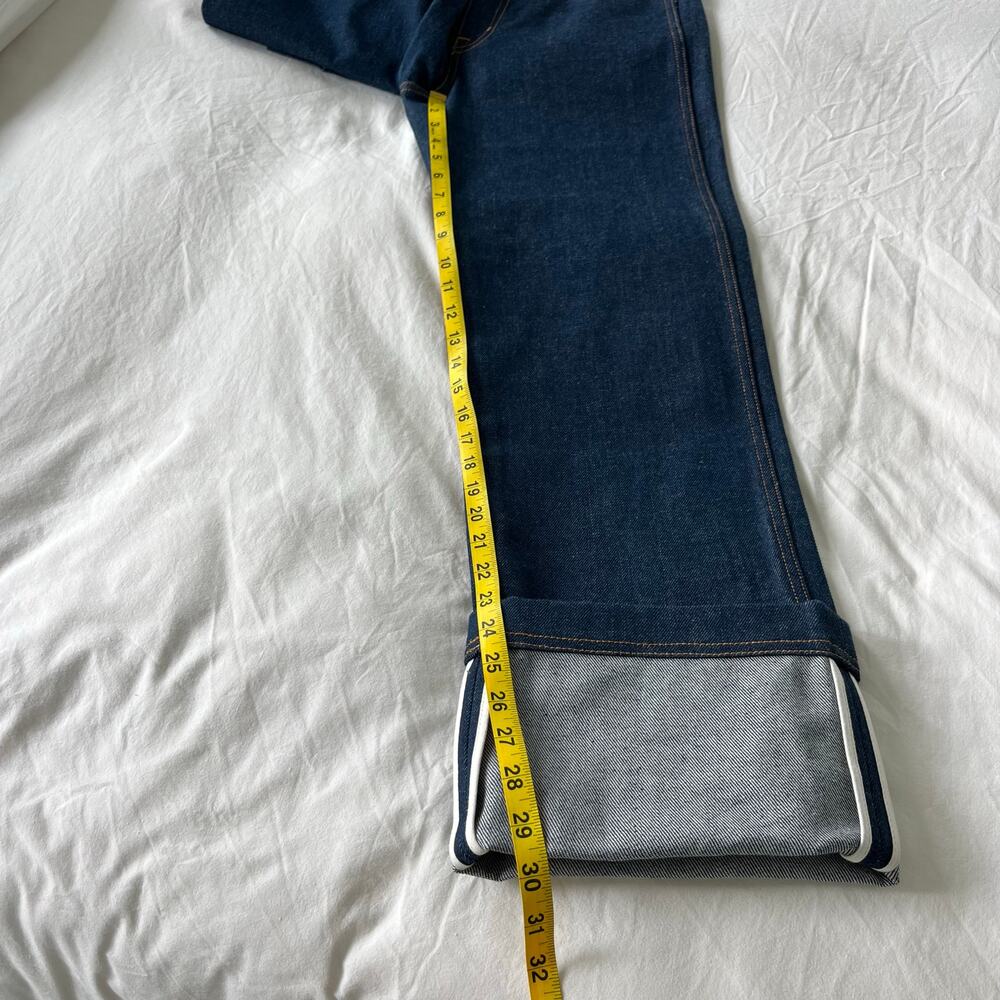 Brandon Maxwell Bella Cuffed Denim Mount Vernon Jeans in Rigid Wash, Size 27 - Picture 7 of 13